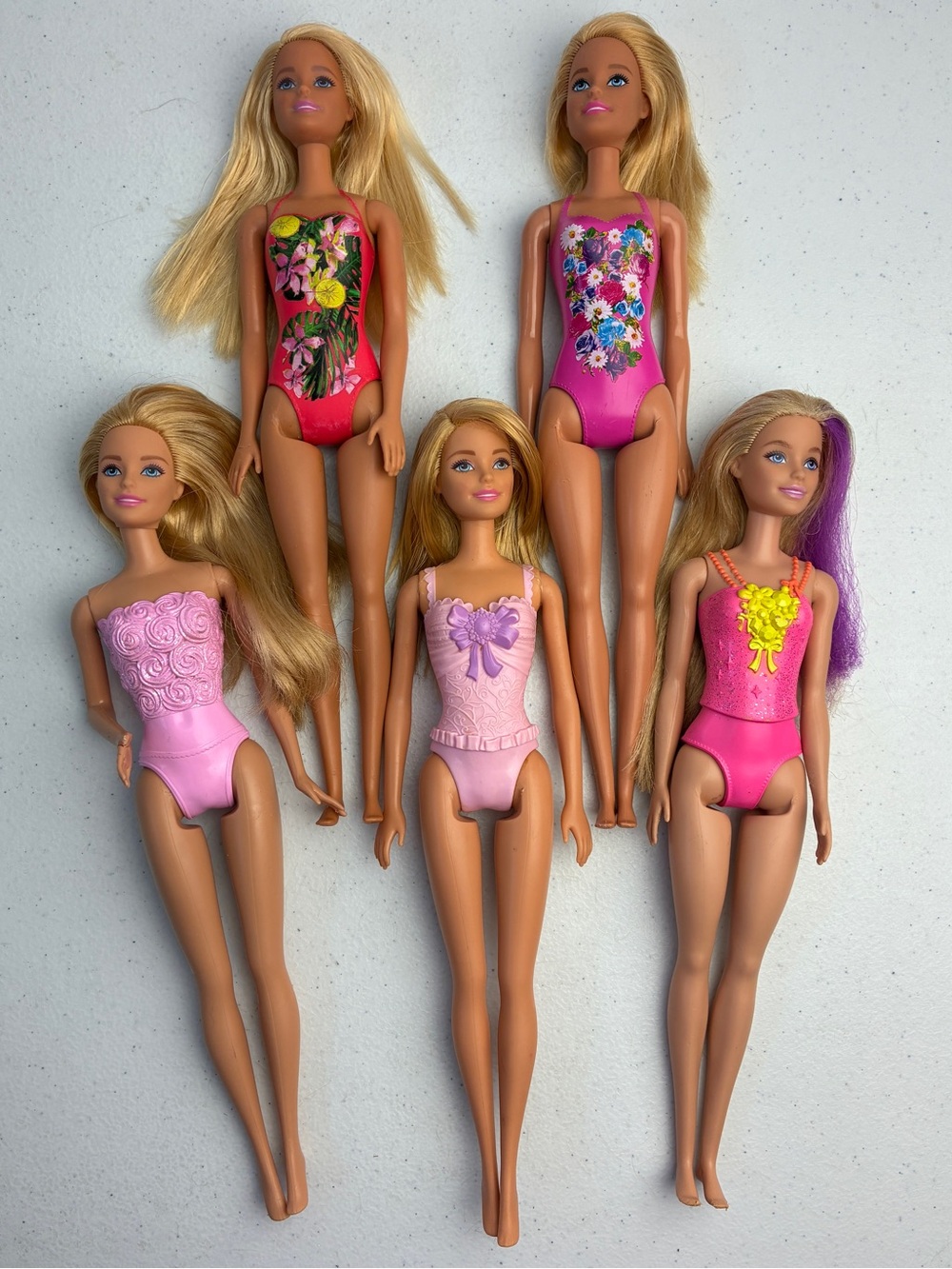 Barbie Doll Lot - 5 Swimsuit Dolls - Millie Faces for OOAK Crafting Play